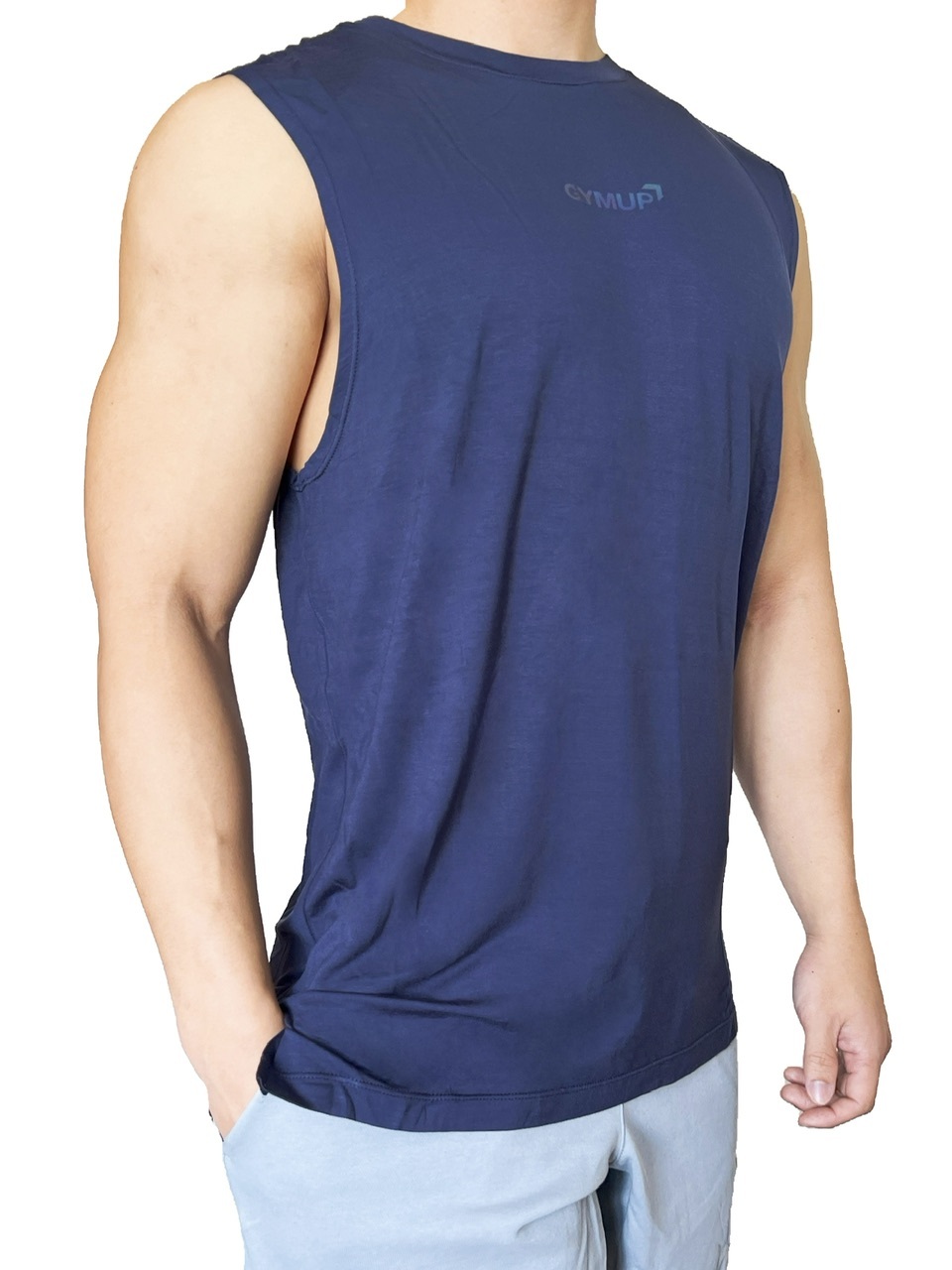 GYMUP 寬肩訓練背心 01 海軍藍