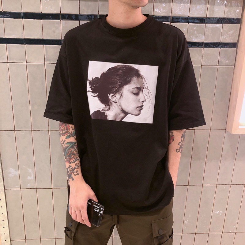 河馬圖綠色短Ｔ