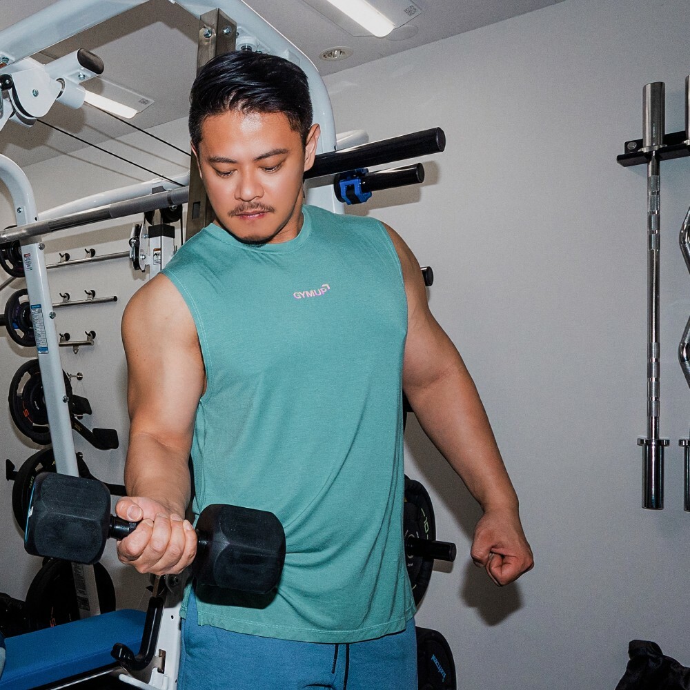 GYMUP 寬肩訓練背心 01 森林綠