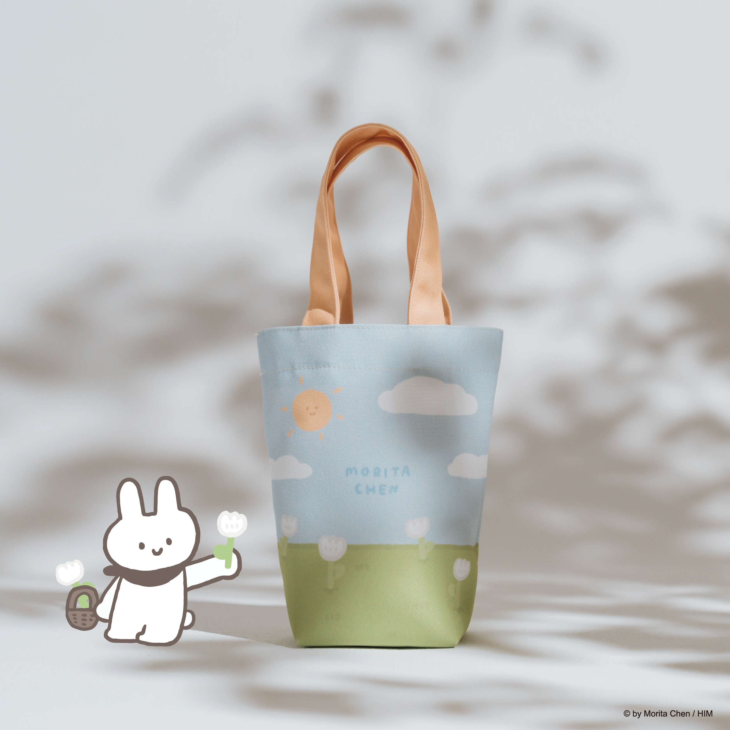 【陳森田x慢慢挑-Too兔】春日種花-防潑水提袋（可裝冰霸杯）