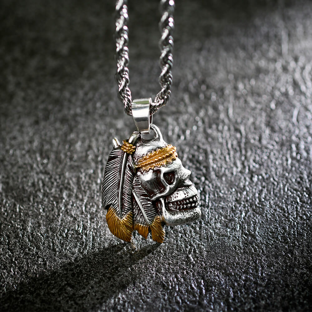 野酋長骷髏 個性項鍊/個性飾品/項鍊－快速出貨