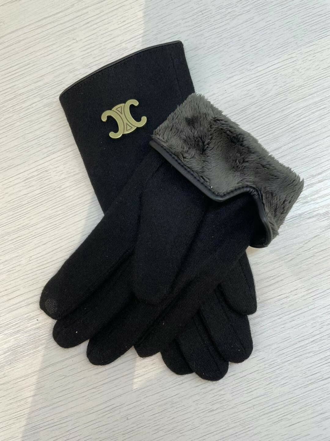 羊毛凱旋門內毛絨觸屏手套