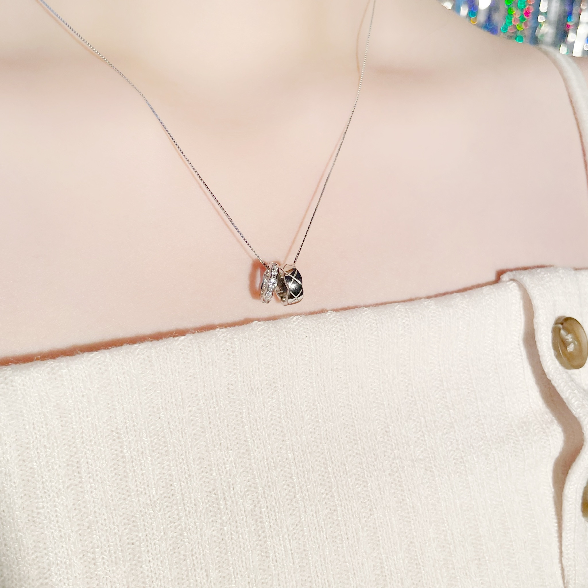 | 925 Silver・ White Gold  | Rings Necklace | NE0715 |
