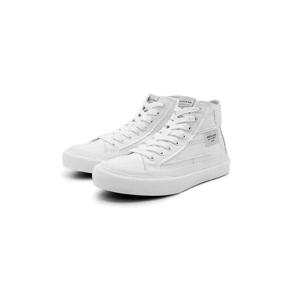 ARTICLE NO. - AN1008-03-04 White High-Top Patchwork Vul