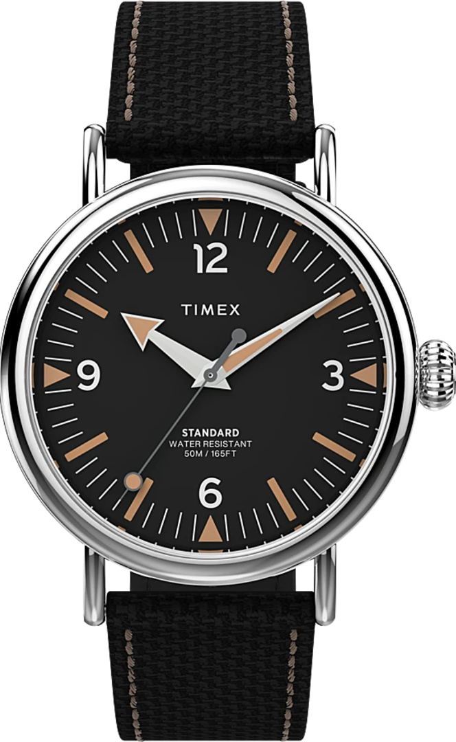 萬年鐘錶 - TIMEX 天美時  紳士冷光帆布皮革男錶 TW2V44000  錶徑 40MM