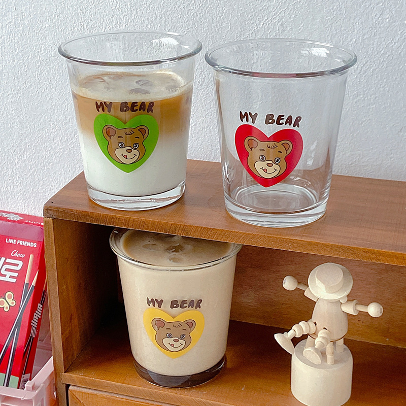 《1532》美式小熊透明玻璃杯300ML