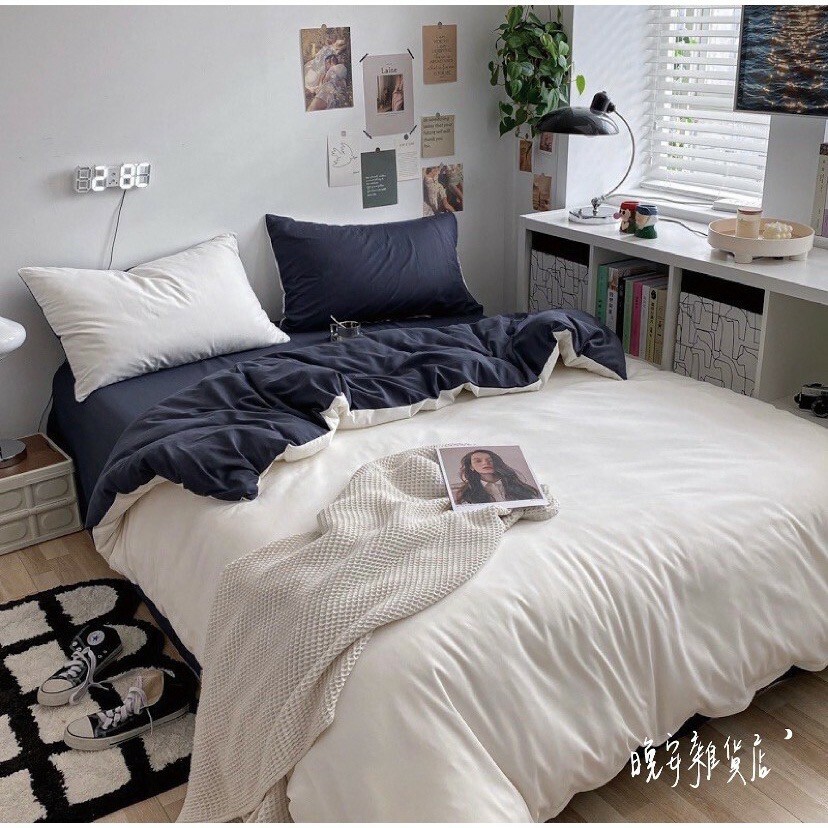 雙拼色水洗棉【曼徹斯特】床單床包組