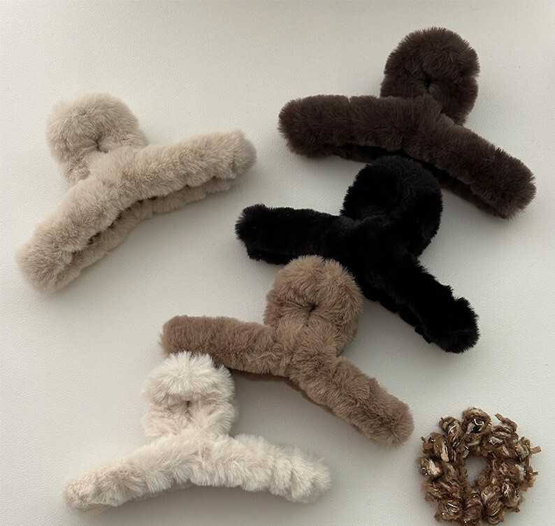 《1540》秋冬歐逆款毛毛髮夾