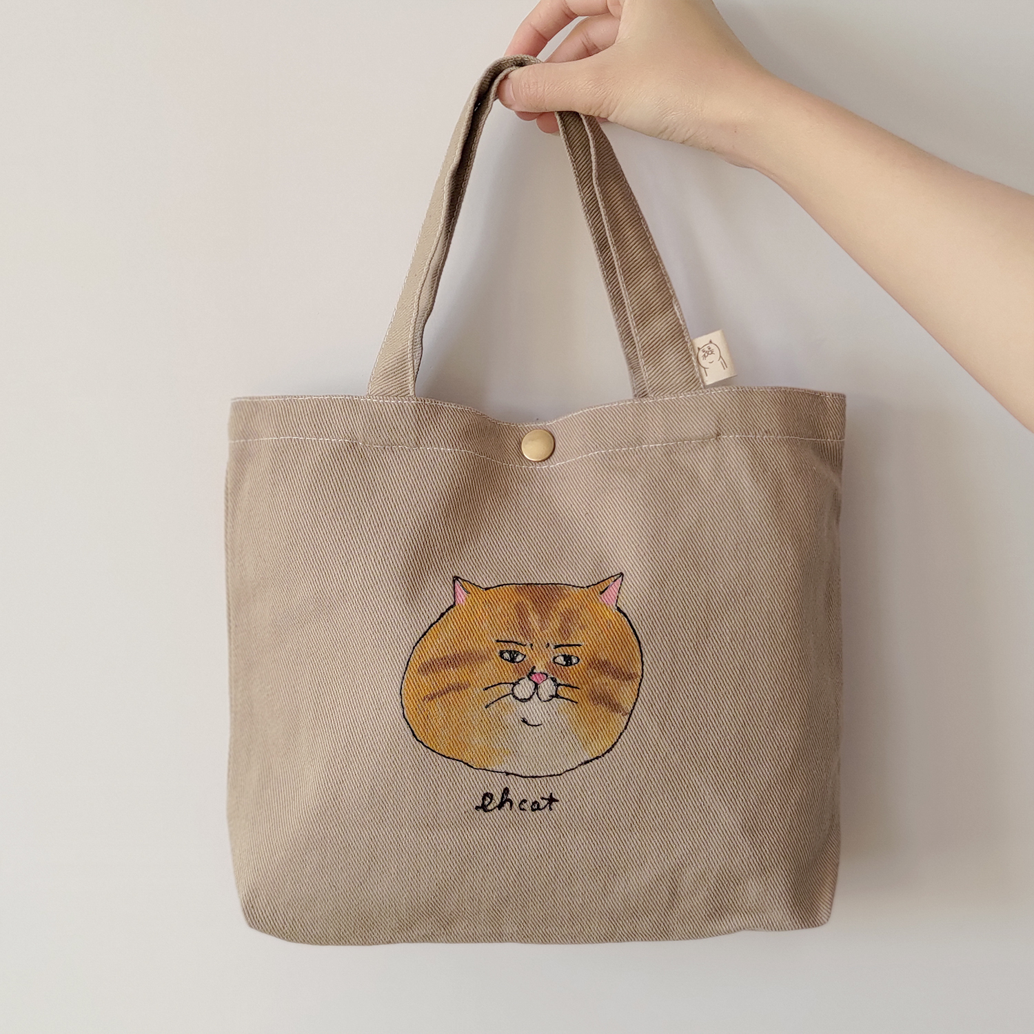 【ehcat貓室友】手工似顏繪帆布袋(彩色版)