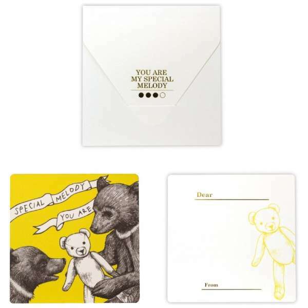 棕熊 方形萬用卡片 白色信封｜日本cashico