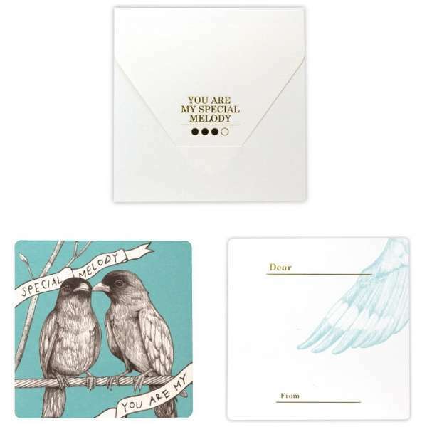 鳥 方形萬用卡片 白色信封｜日本cashico