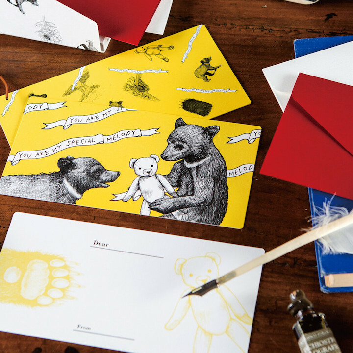 棕熊 長形萬用卡片 紅色信封｜日本cashico