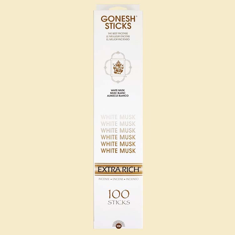 GONESH Extra Rich Collection - White Musk Incense - 100 sticks