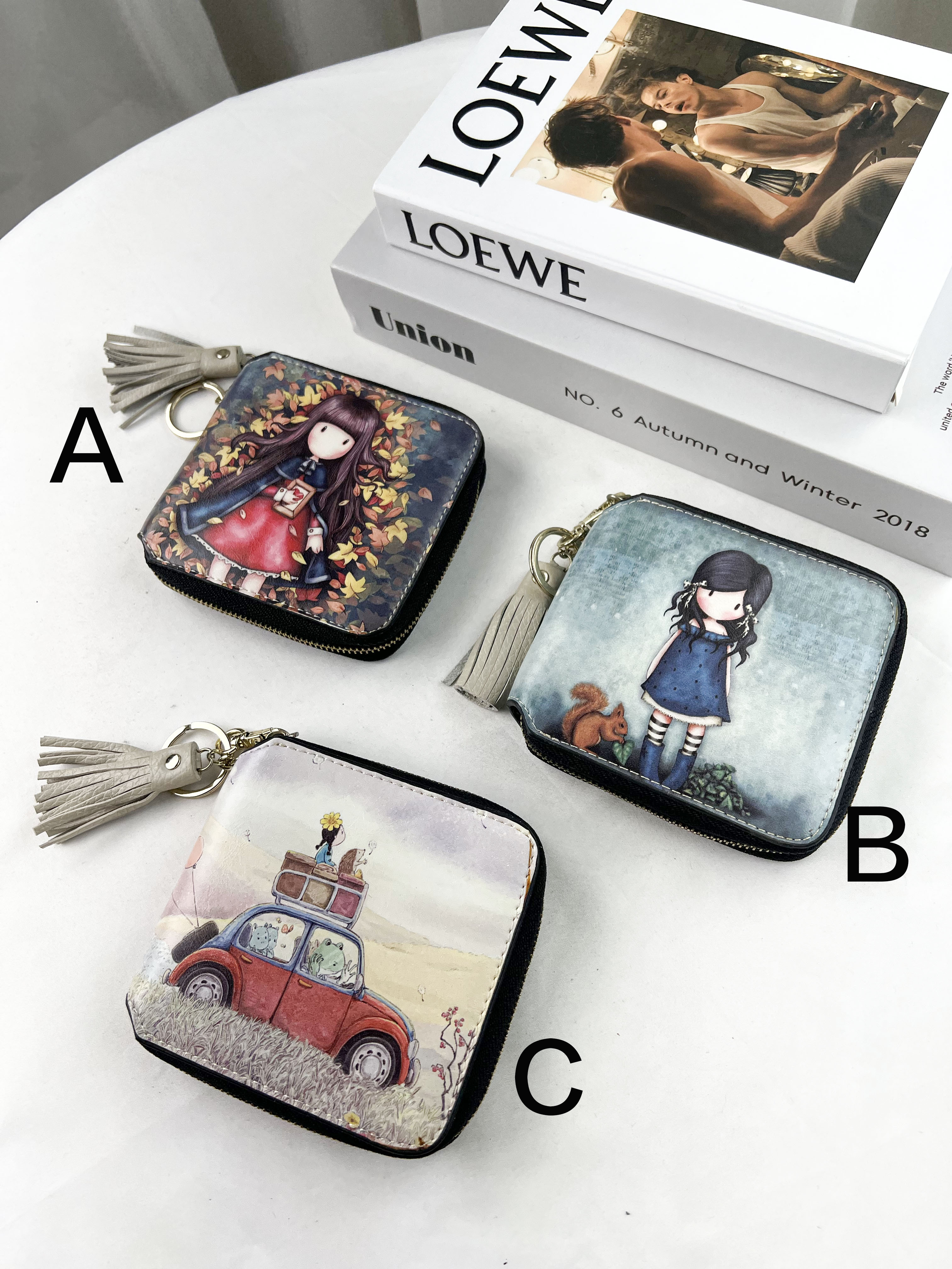 娃娃真皮牛皮短夾 #SM-079