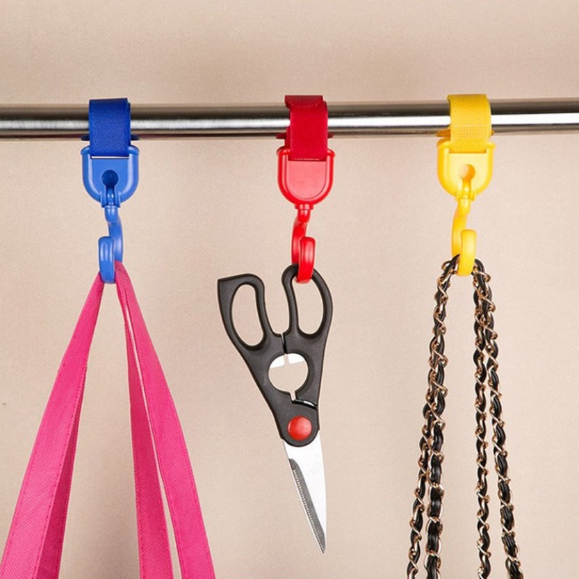 嬰兒推車掛勾 魔鬼氈掛勾 2入 (共5色) 嬰兒推車掛勾 嬰兒車掛鉤魔鬼氈 可360度旋轉 萬用魔鬼氈掛勾 旅行箱把手 寵物推車掛鉤 萬用掛勾