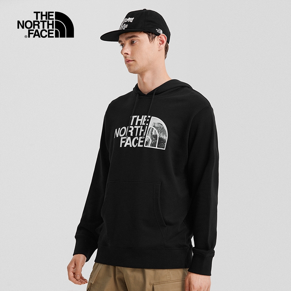 代購 THE NORTH FACE男 山峰LOGO 連帽T恤 黑 DEC-