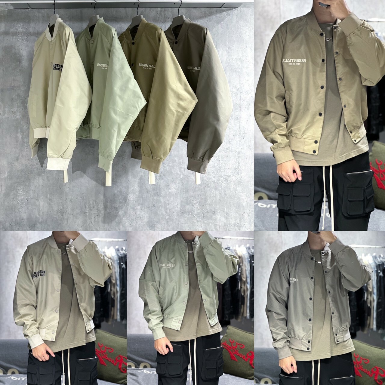 FOG Essentials 童款 植絨字體LOGO尼龍棒球外套