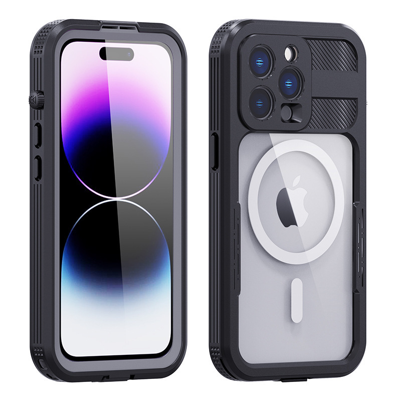 Vp吸血鬼【 纖薄款X8系列磁吸防水盾】iPhone14/14pro/14pro max/14plus防水殼IP68 軍規防摔+深度2公尺潛水1小時