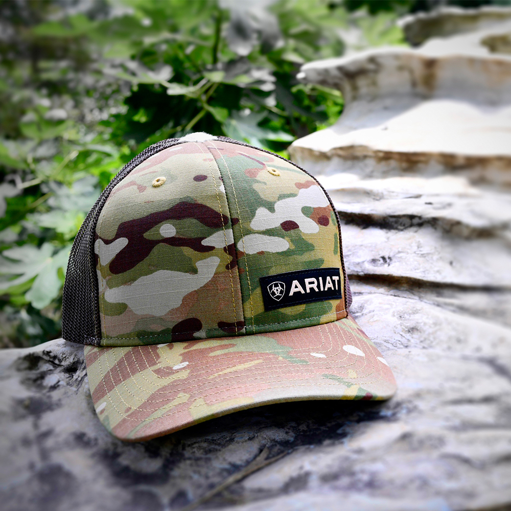 Ariat 迷彩男款 休閒帽/網帽/棒球帽 -可調式