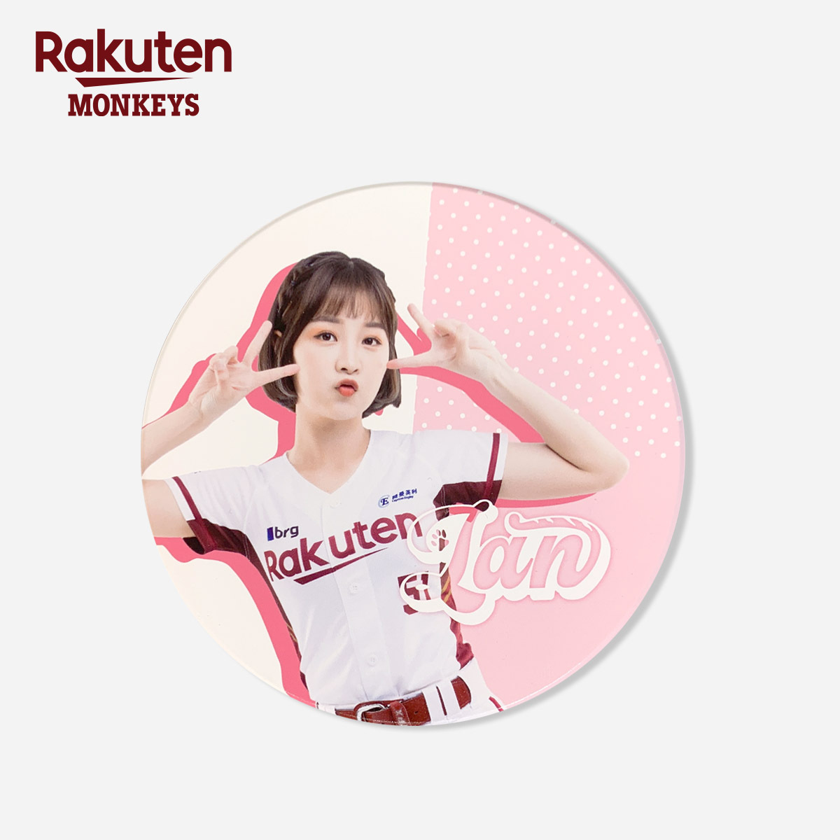 樂天女孩-陶瓷杯墊-籃籃