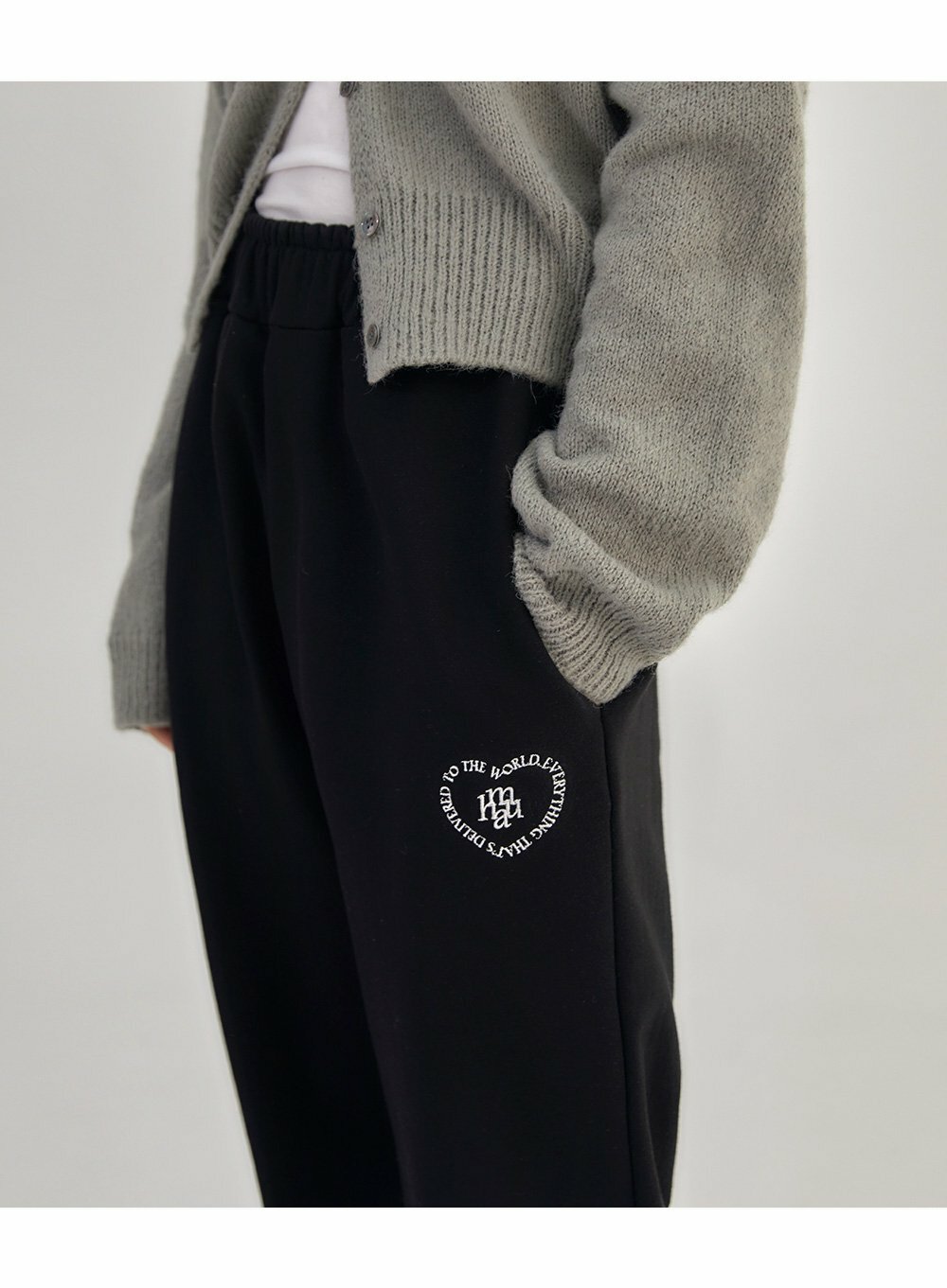 ●muahmuah● 2WAY Wide Jogger Pants Gray _MUP22433_ 2WAY WIDE JOGGER PANTS - muahmuah | 60% - Asian Fashion