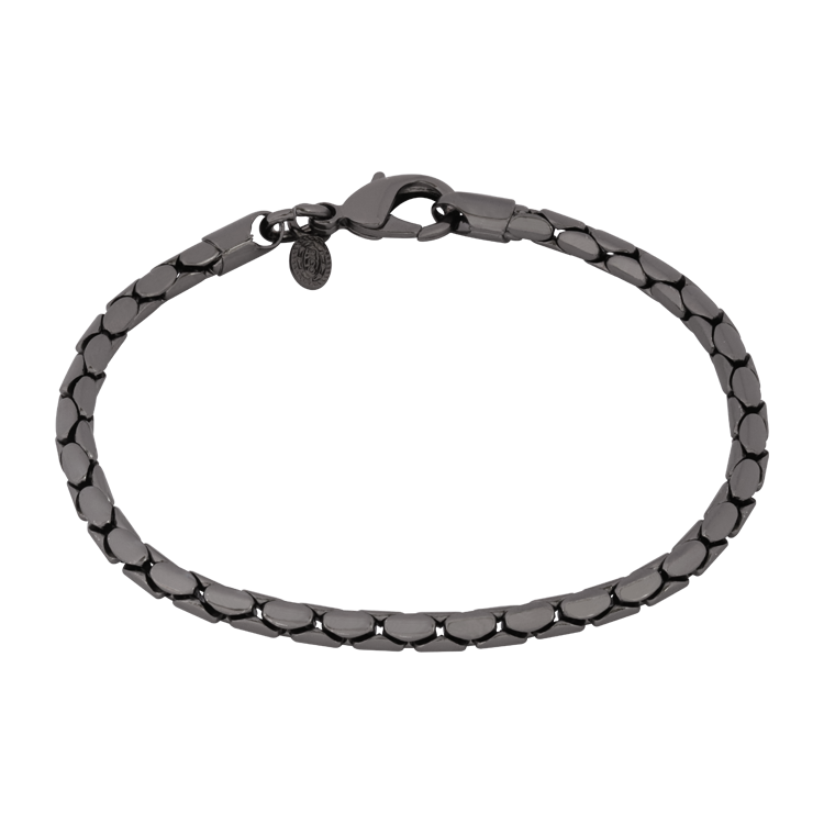 Bico手鍊，男士手鍊 橢圓蛇鱗紋理；亮面酷黑的硬派風格（2950）
