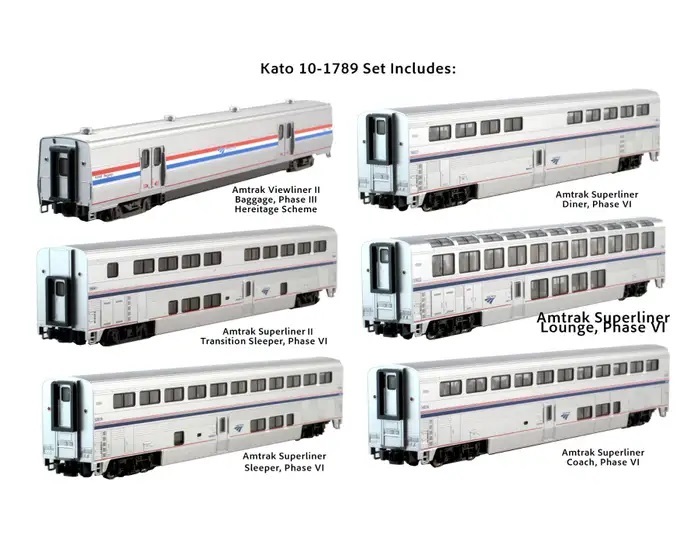 KATO Nゲージ アムトラック スーパーライナー 6両セット 鉄道模型 客車