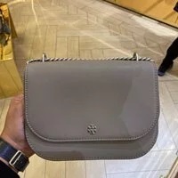 [S] TORY BURCH EMERSON FLAP ADJUSTABLE SHOULDER BAG,GRAY HERON, 136092-082 (STB342)