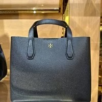 [S] TORY BURCH BLAKE SMALL TOTE,BLACK/DEVON SAND, 85985-006 (STB345)
