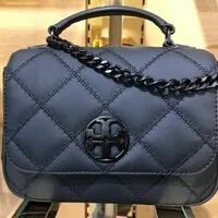 [S] TORY BURCH WILLA MATTE MINI TOP HANDLE BAG,BLACK, 87872-001 (STB346)