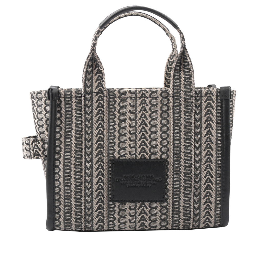 【MARC JACOBS】THE MONOGRAM TOTE 滿版標誌小款托特包(黑色/深米色) H077M01RE21 261