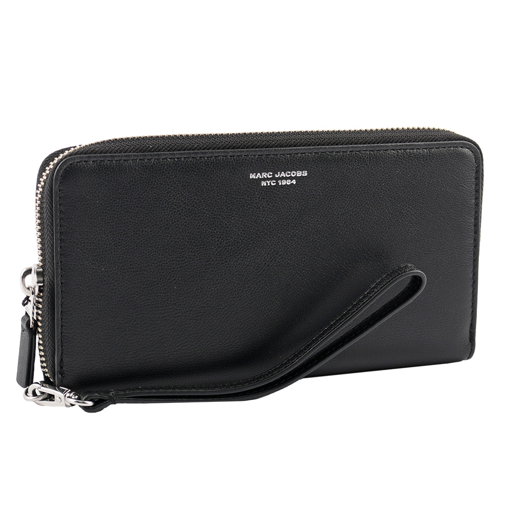 【MARC  JACOBS】THE SLIM 84 山羊皮附提把長夾(黑色)