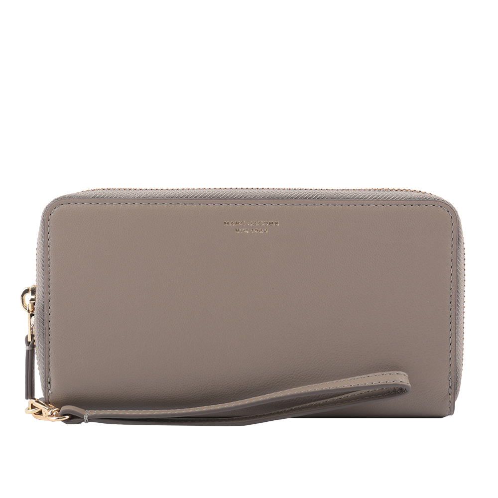 【MARC  JACOBS】THE SLIM 84 山羊皮附提把長夾(水泥灰)