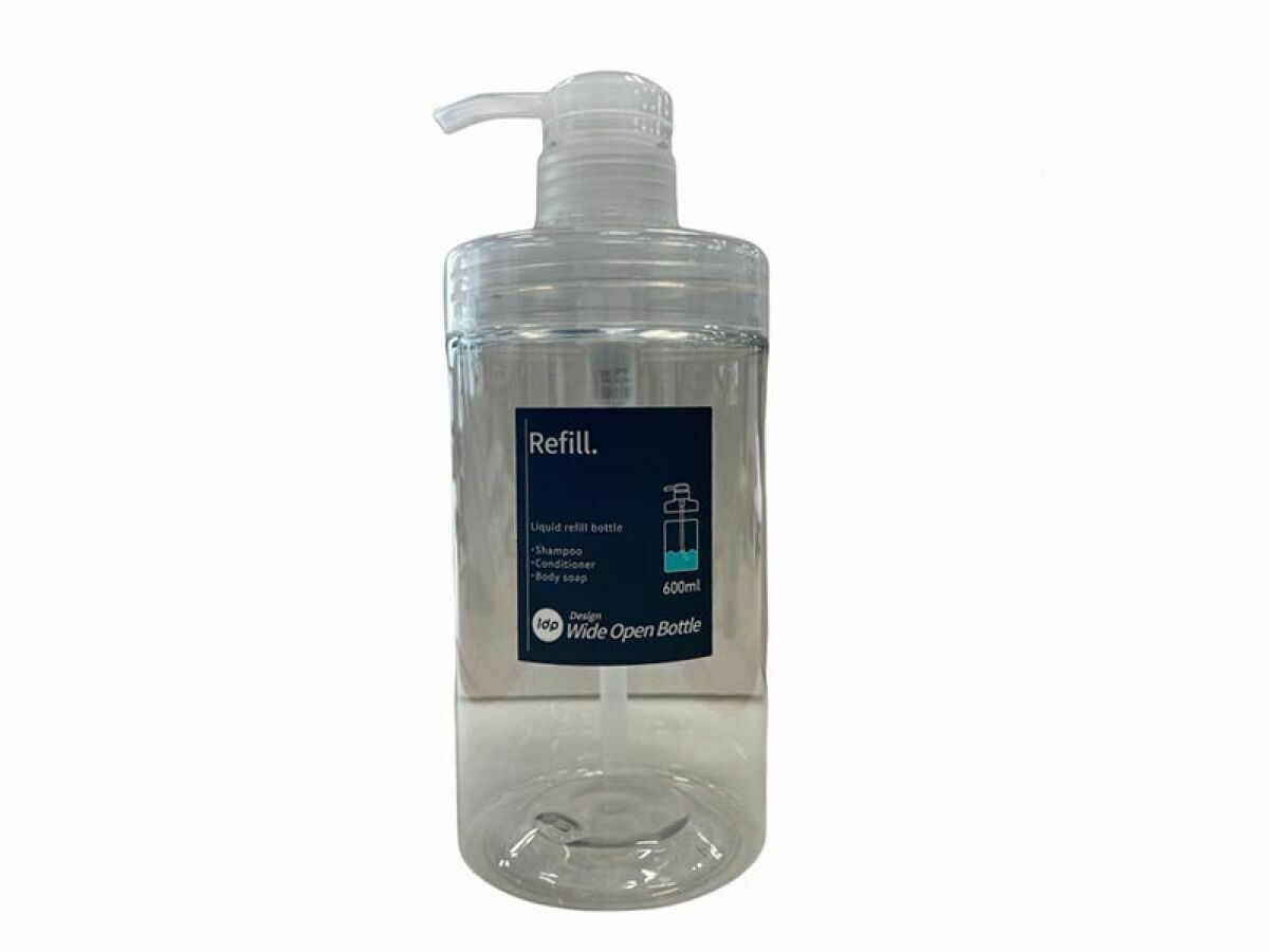 1dp廣口按壓瓶/圓形透明 600ml