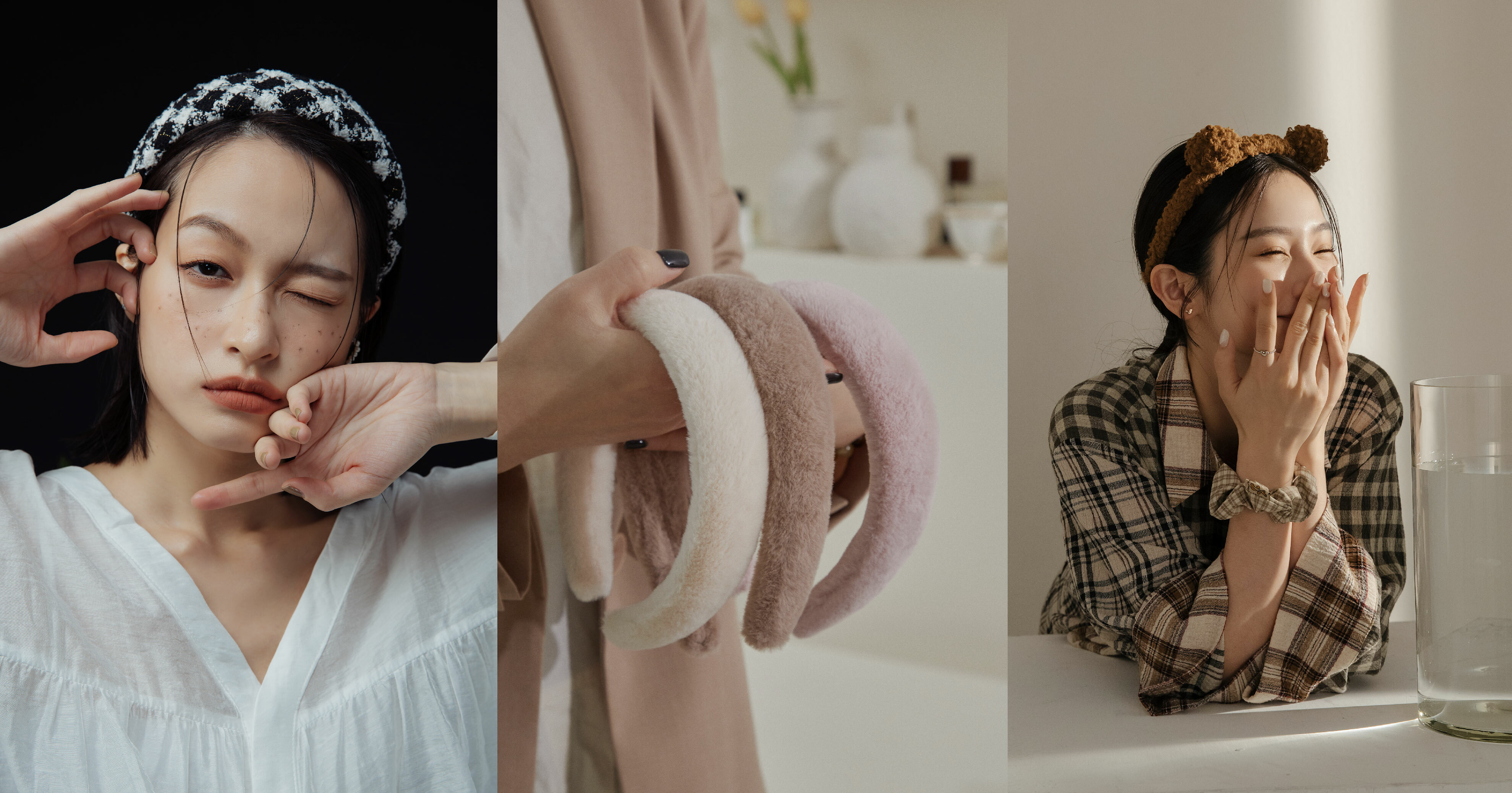 泰迪絨QQ毛髮箍，增添氛圍感