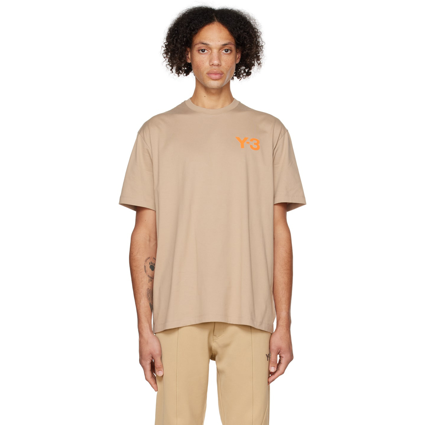 【 Y-3 M CL C SS TEE 胸前LOGO短TEE - 奶茶 】