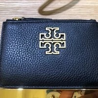 [S] TORY BURCH BRITTEN ZIP CARD CASE,BLACK, 141006-001 (STB251)