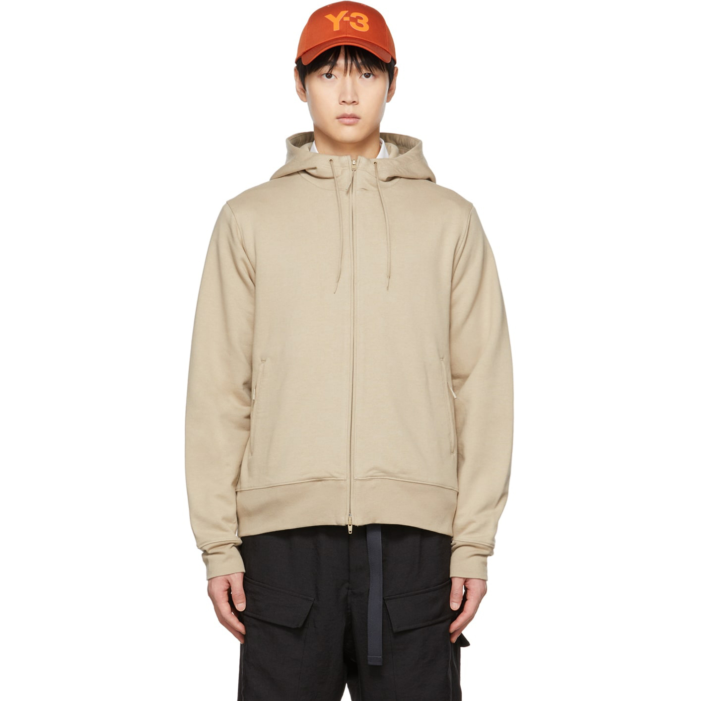 【 Y-3 M CL B F-Z HDY 背面大LOGO連帽外套 - 奶茶 】