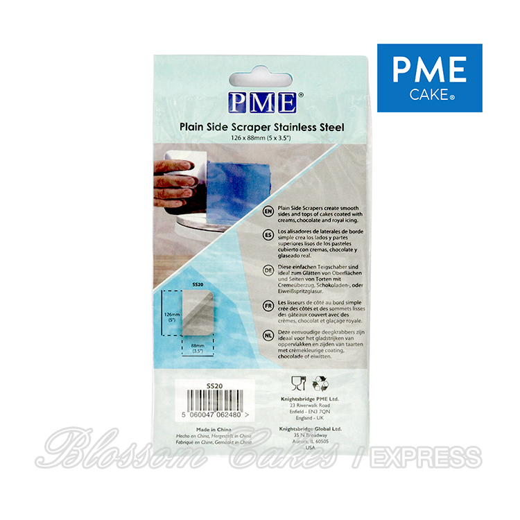 PME Plain Side Stainless Steel Scraper 5 x 3.5”