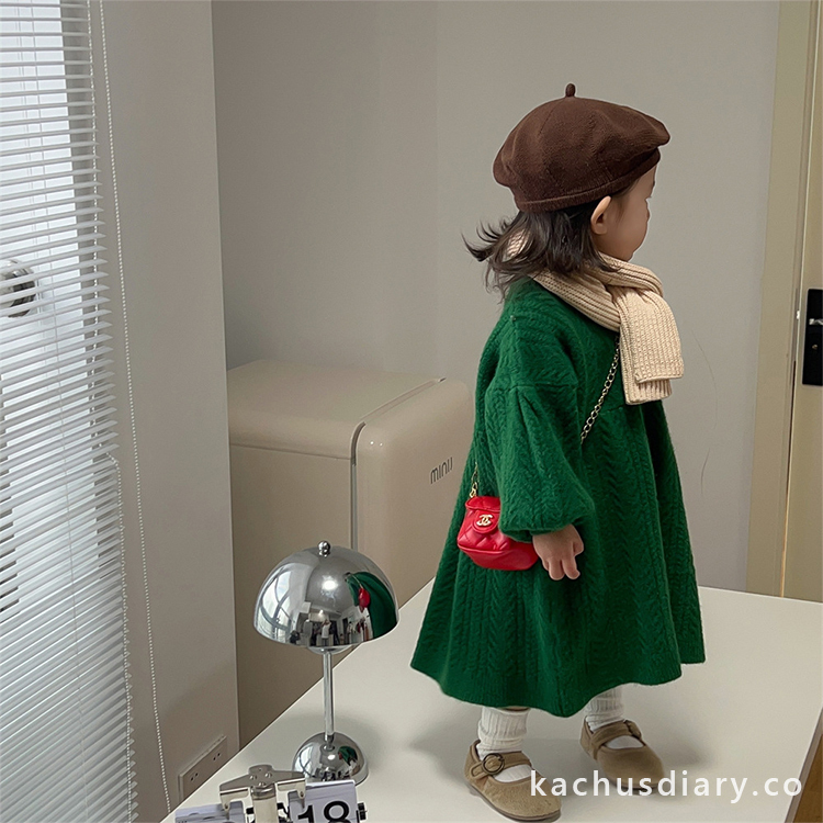 Green Twisted Sweater Dress