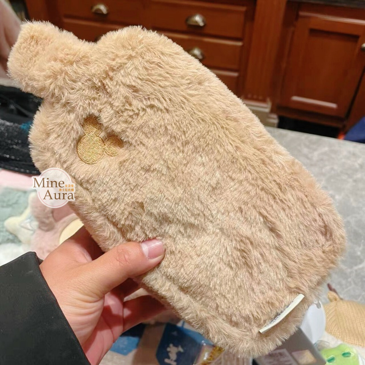 (限時特價) 達菲 Duffy 立體耳朵 絨毛 造型 筆袋 收納包 化妝包 -上海迪士尼樂園