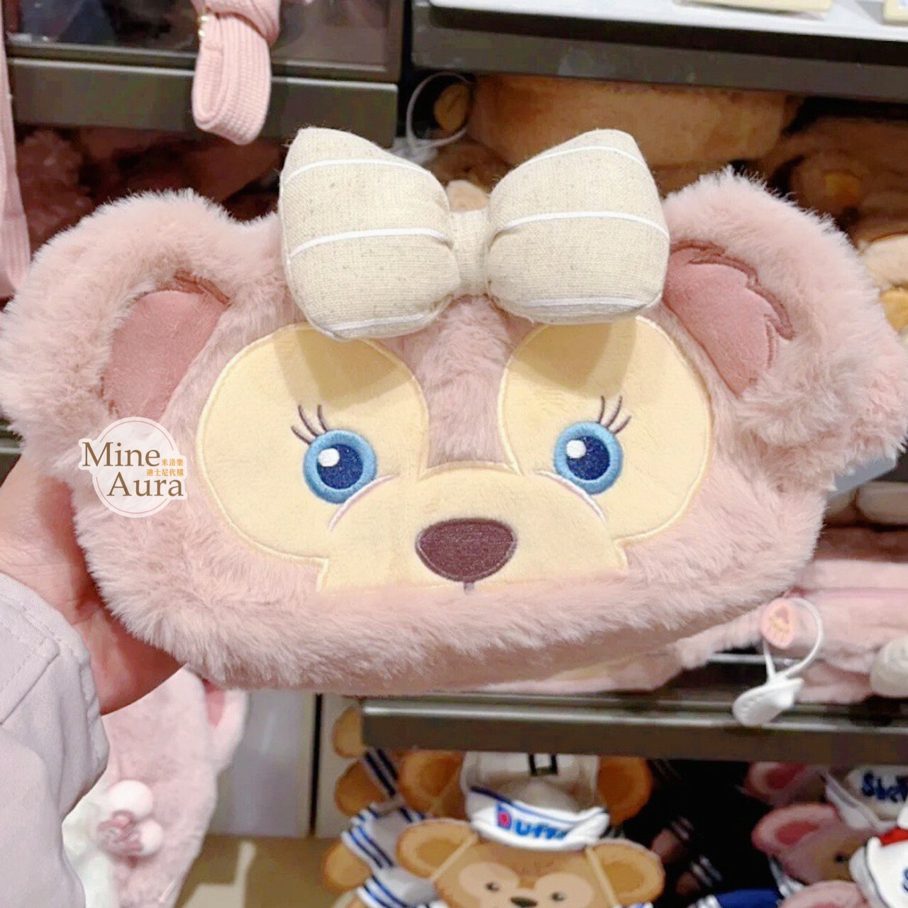 雪莉玫 ShellieMay 立體耳朵 絨毛 造型 筆袋 收納包 化妝包 -上海迪士尼樂園