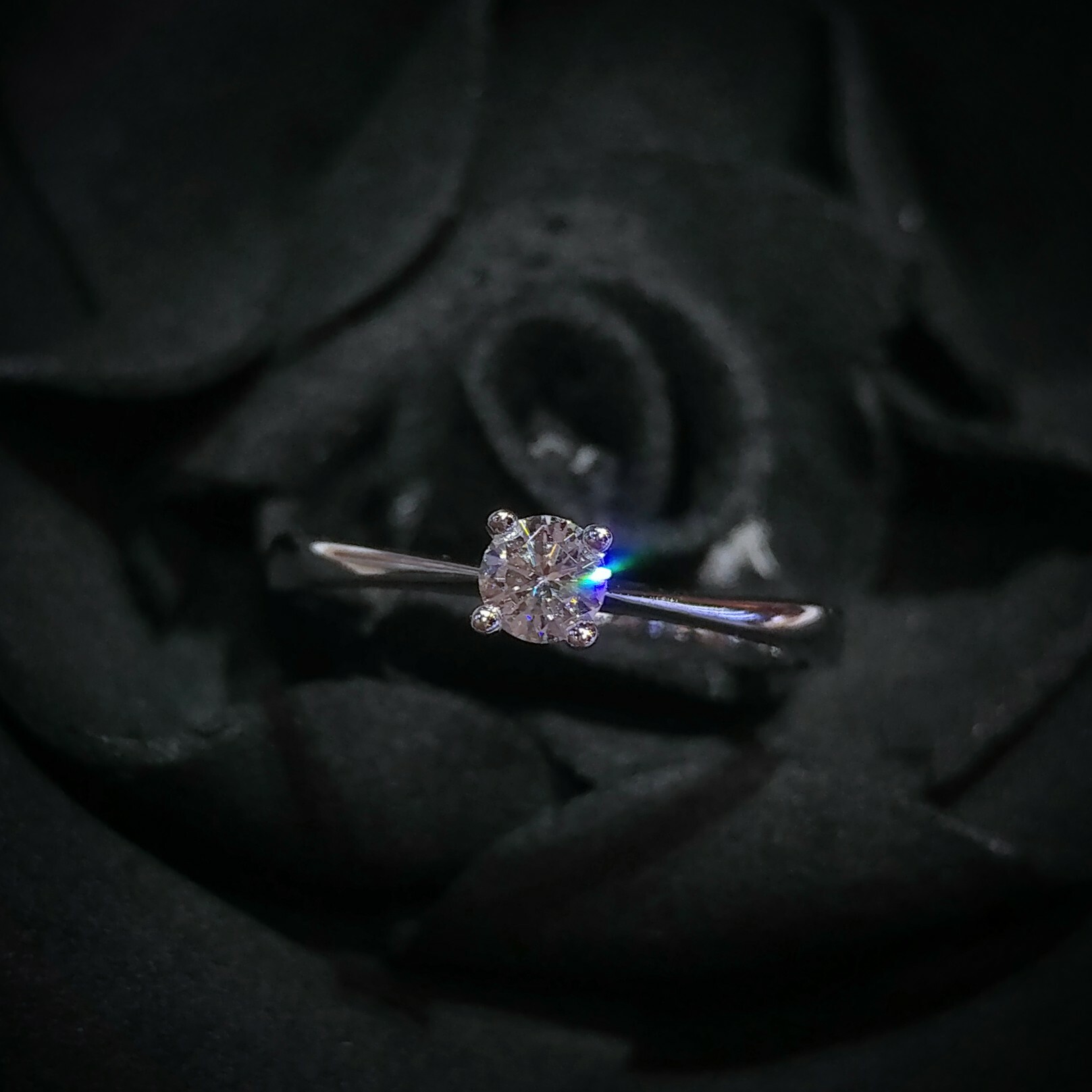 全新18K白金【單粒16份鑽石】戒指