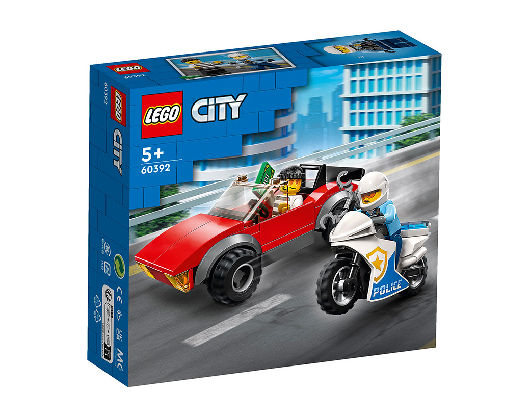[飛米樂高積木專賣店] LEGO 60392 City-警察摩托車飛車追逐