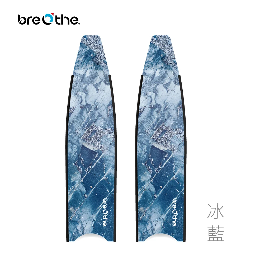 ▲水呼吸breathe 碳纖維長蛙鞋板 冰藍 15-A-05
