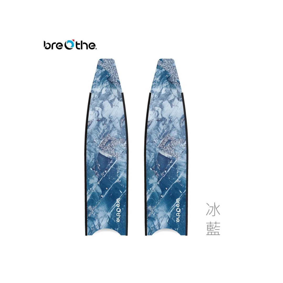 ▲水呼吸breathe 碳纖維長蛙鞋板 冰藍 15-A-05