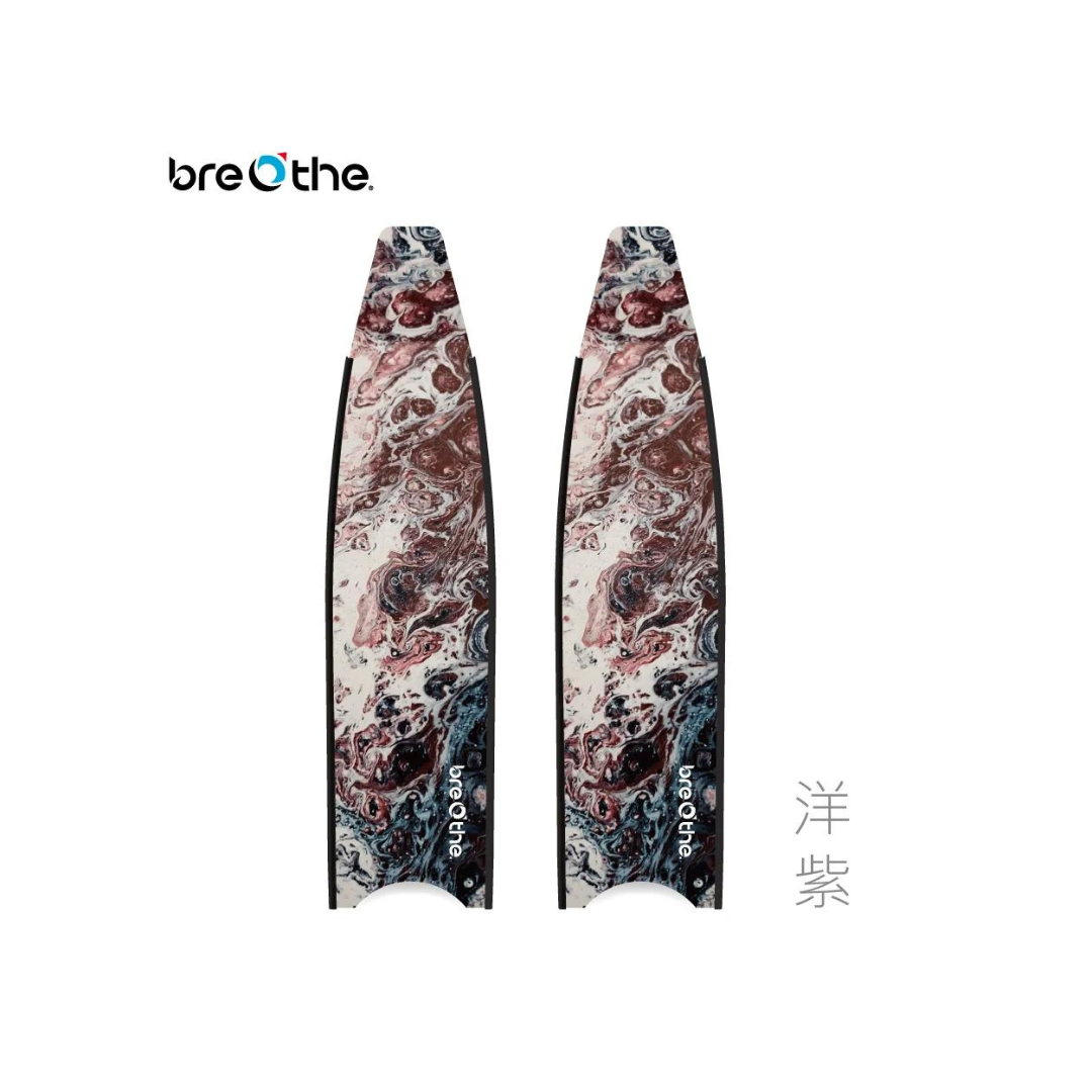 ▲水呼吸breathe 碳纖維長蛙鞋板 洋紫 15-A-03