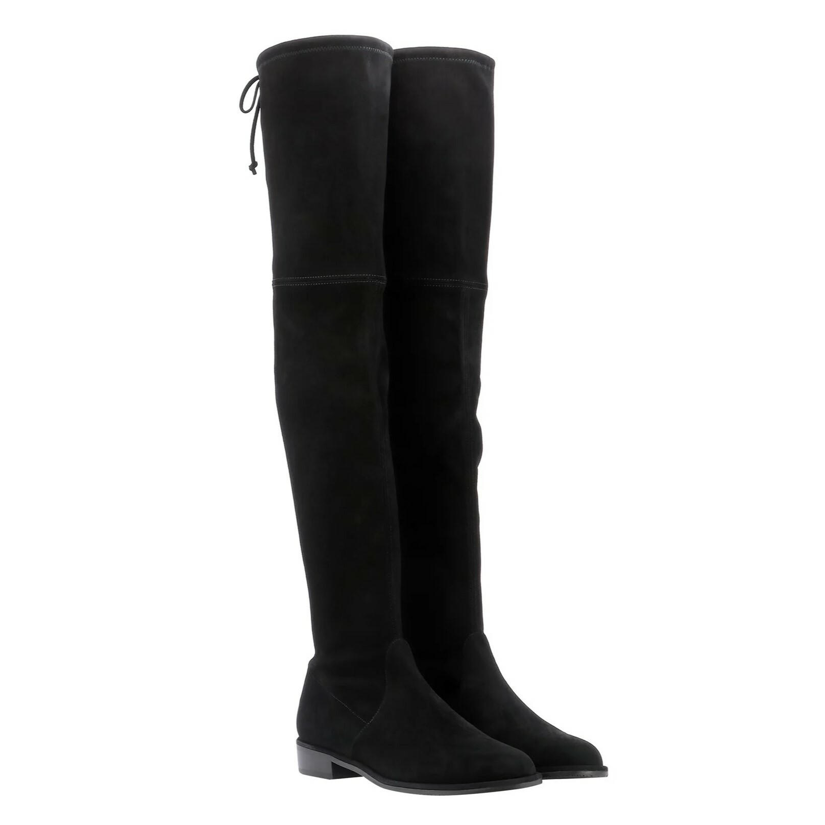 SSW05956 STUART WEITZMAN Genna 25 黑色絨面長靴 4502736322 (E)