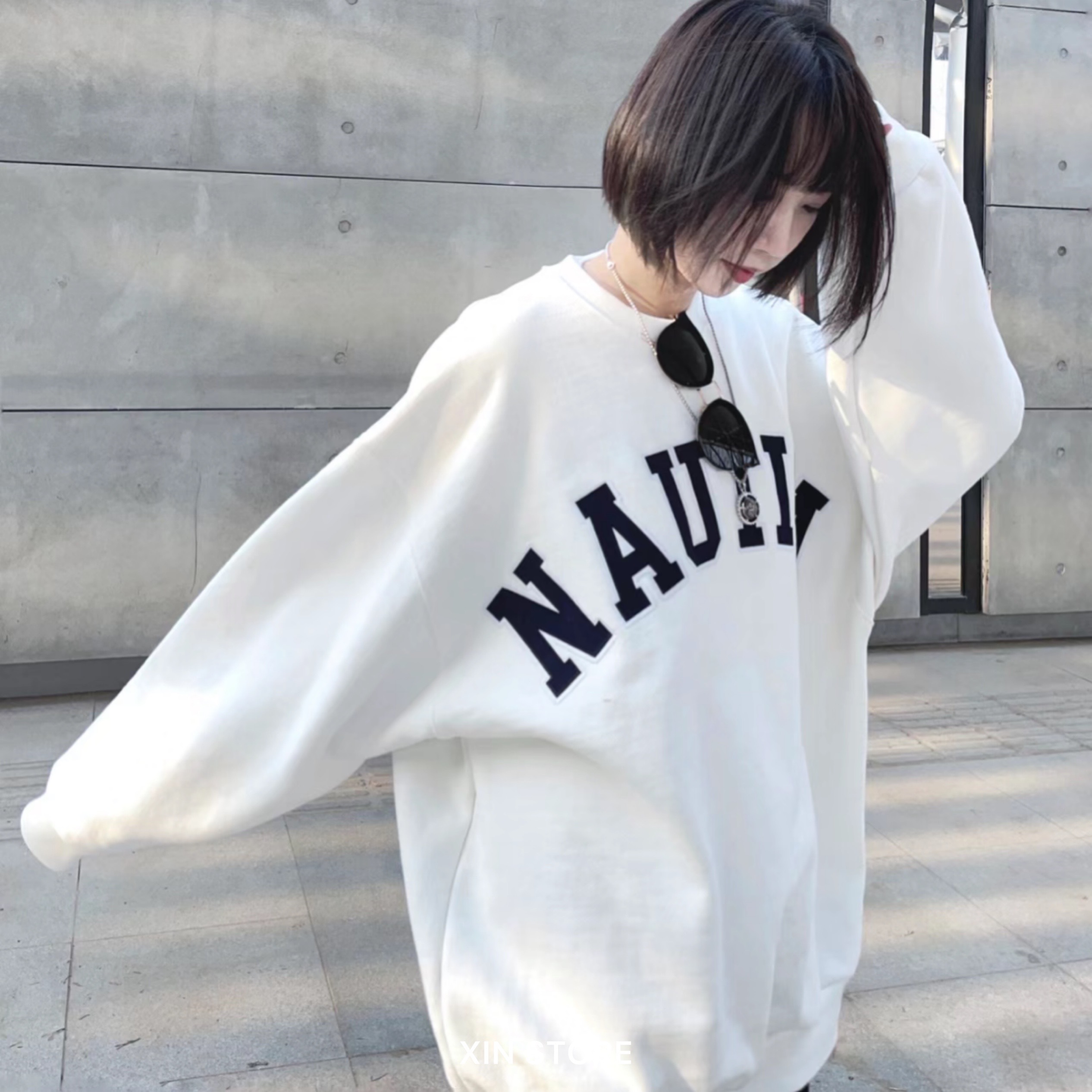 NAUTICA JAPAN Basic Heavy Sweat Crew 寬鬆 厚磅 大學tee
