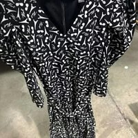 [S] KARL LAGERFELD SCATTERED LOGO PRINT DRESS,BLACK/SOFT WHITE, LD2IE903-XSF (SKL417)